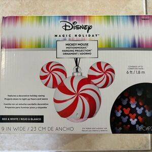 Disney Magic Holiday Mickey Mouse Ornament - Red and White Swirl